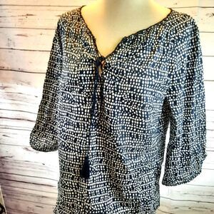 J CREW Navy Cotton Top